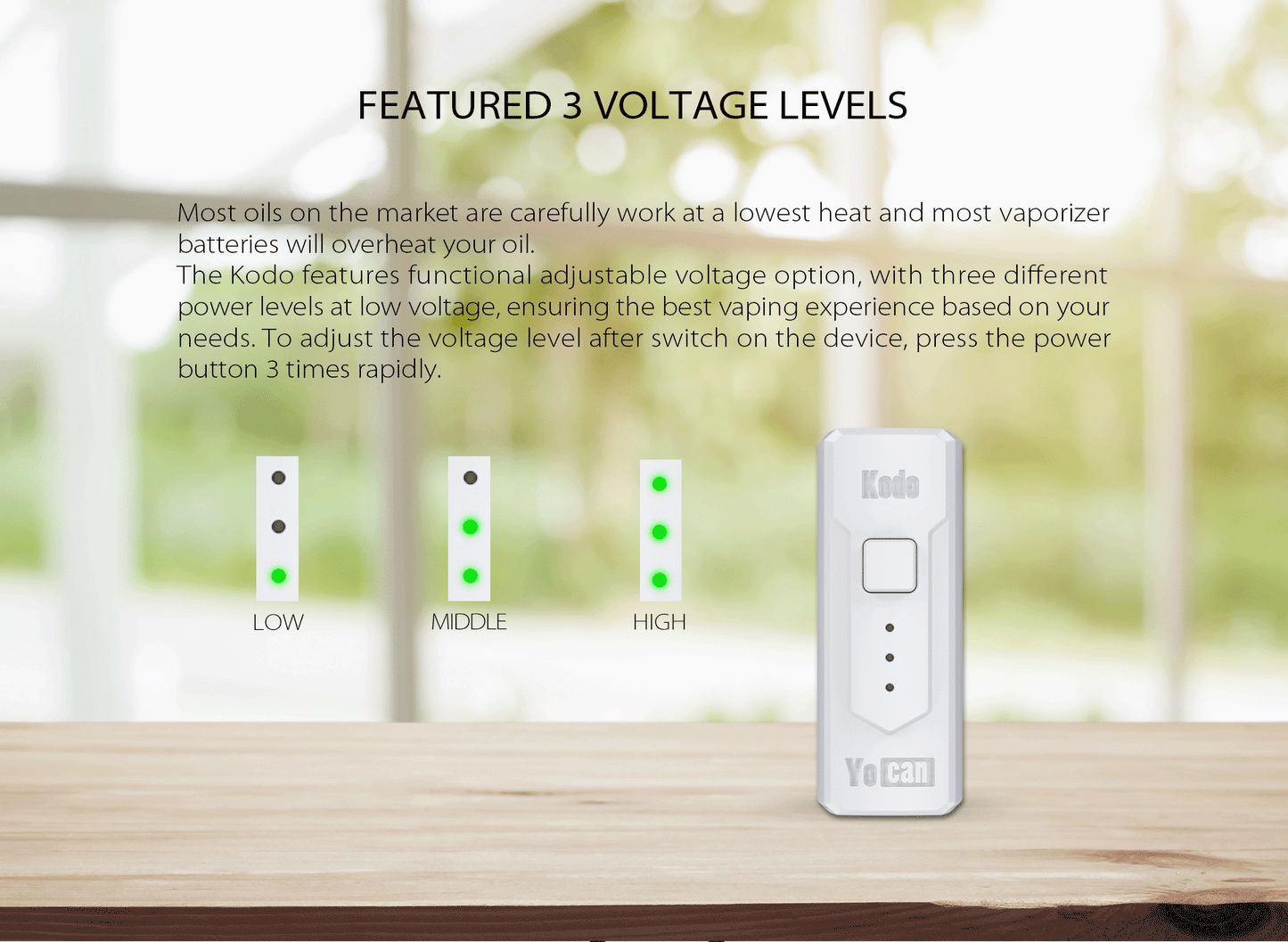 Yocan - Kodo, Cartridge Battery